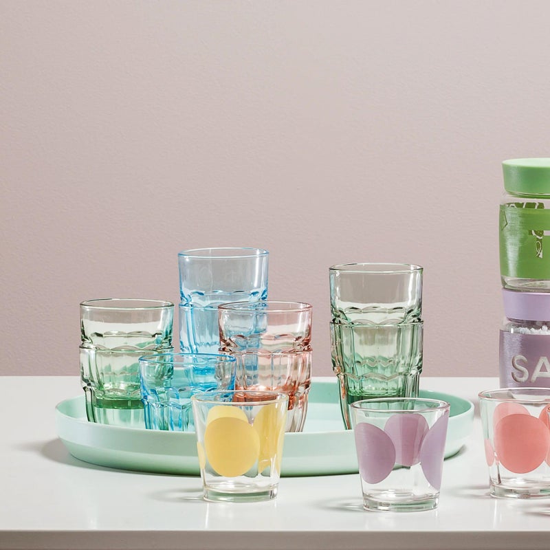 Bormioli Rocco Rock Bar 9.25 oz. Rocks Stackable Tempered Beverage Glasses for Cold Drinks, Water, and Cocktails, Set of 6, Mint Green - Image 4